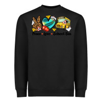 Black peace love school bus Heavyweight Sweatshirt - NancyCooperArtShop