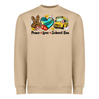 Mushroom peace love school bus Heavyweight Sweatshirt - NancyCooperArtShop
