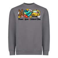 Storm peace love school bus Heavyweight Sweatshirt - NancyCooperArtShop