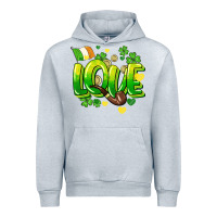 Heather Grey Love St. Patrick's Day Urban Hoodie - HowdyJamesFarm