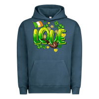 Pigment Midnight Navy Love St. Patrick's Day Urban Hoodie - HowdyJamesFarm