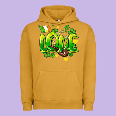 Love St. Patrick's Day Urban Hoodie Designed By Howdyjamesfarm