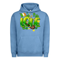 Pigment Pebble Blue Love St. Patrick's Day Urban Hoodie - HowdyJamesFarm