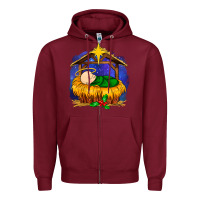 Burgundy baby jesus Zipper Hoodie - MaliasSmallBusiness