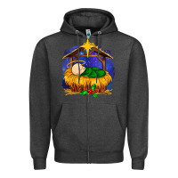 Charcoal Heather baby jesus Zipper Hoodie - MaliasSmallBusiness