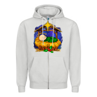 Dove Grey baby jesus Zipper Hoodie - MaliasSmallBusiness