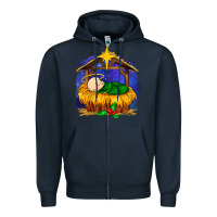 Navy baby jesus Zipper Hoodie - MaliasSmallBusiness