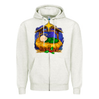 Oatmeal Heather baby jesus Zipper Hoodie - MaliasSmallBusiness