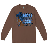 Chestnut even in the midst of may storm afro woman Long Sleeve Tee - MaliasSmallBusiness