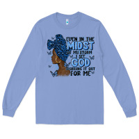 Colony Blue even in the midst of may storm afro woman Long Sleeve Tee - MaliasSmallBusiness