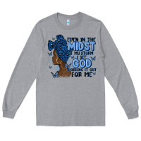 Heather Grey even in the midst of may storm afro woman Long Sleeve Tee - MaliasSmallBusiness