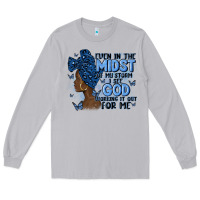Moon Dust even in the midst of may storm afro woman Long Sleeve Tee - MaliasSmallBusiness
