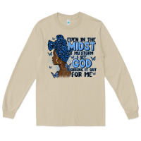 Mushroom even in the midst of may storm afro woman Long Sleeve Tee - MaliasSmallBusiness