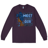 Plum even in the midst of may storm afro woman Long Sleeve Tee - MaliasSmallBusiness