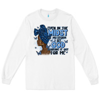 White even in the midst of may storm afro woman Long Sleeve Tee - MaliasSmallBusiness