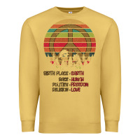 Antique Gold Birthplace Earth Race Human Peace Sign Hippie Premium Sweatshirt - Bettercallsaul