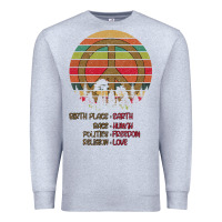 Heather Grey Birthplace Earth Race Human Peace Sign Hippie Premium Sweatshirt - Bettercallsaul