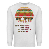 Oatmeal Heather Birthplace Earth Race Human Peace Sign Hippie Premium Sweatshirt - Bettercallsaul