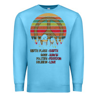 Ocean Blue Birthplace Earth Race Human Peace Sign Hippie Premium Sweatshirt - Bettercallsaul