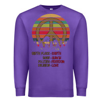 Purple Birthplace Earth Race Human Peace Sign Hippie Premium Sweatshirt - Bettercallsaul