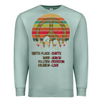 Seafoam Birthplace Earth Race Human Peace Sign Hippie Premium Sweatshirt - Bettercallsaul