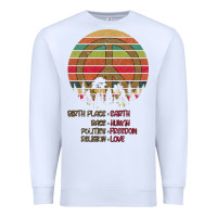 White Birthplace Earth Race Human Peace Sign Hippie Premium Sweatshirt - Bettercallsaul