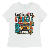 White captain of struggle bus busdriver life Ladies Tee - texasbilliewilder