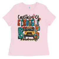 Bubblegum Pink captain of struggle bus busdriver life Ladies Tee - texasbilliewilder