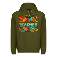 Army Green Teacher pumpkin Premium Hoodie - NancyCooperArtShop