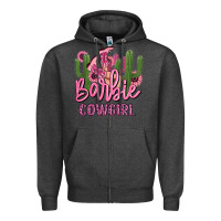 Charcoal Heather barbie cowgirl Zipper Hoodie - MaliasSmallBusiness