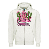 Oatmeal Heather barbie cowgirl Zipper Hoodie - MaliasSmallBusiness