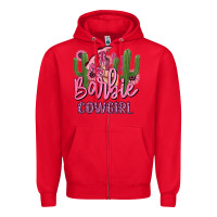 Red barbie cowgirl Zipper Hoodie - MaliasSmallBusiness