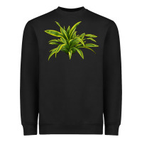 Black Lemon Lime Dracaena Leaf Heavyweight Sweatshirt - LillyAllenDesigns