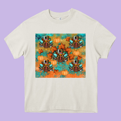 Thanksgiving Turkey Fall Heavy Core Tee Designed By Ranaportraitstore