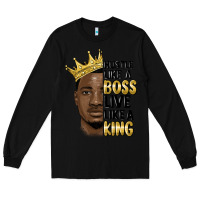 Black hustle like a boss live like a king malia Long Sleeve Tee - MaliasSmallBusiness