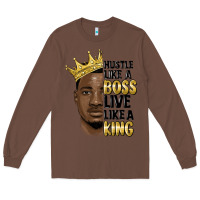 Chestnut hustle like a boss live like a king malia Long Sleeve Tee - MaliasSmallBusiness