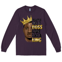 Plum hustle like a boss live like a king malia Long Sleeve Tee - MaliasSmallBusiness