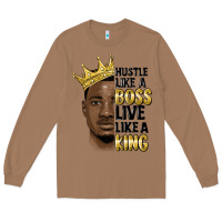 Toasted Coconut hustle like a boss live like a king malia Long Sleeve Tee - MaliasSmallBusiness