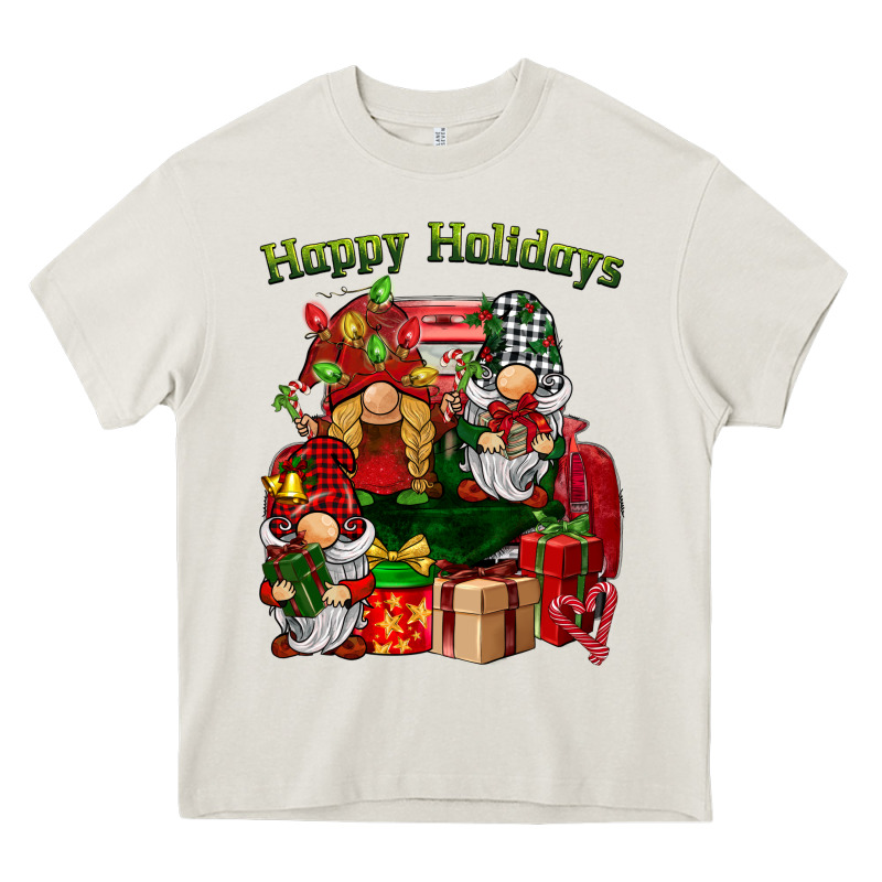 Happy Holidays Gnomes Truck Heavy Core Tee by BarkalooDesign | Teevron