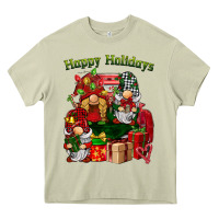 Mossy happy holidays gnomes truck Heavy Core Tee - BarkalooDesign