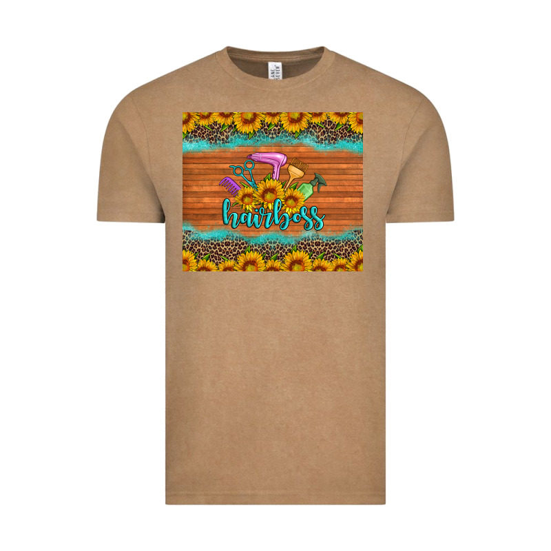 Hairboss 200z Skinny Sunflowers Leopard Hairdresser Vintage Tee by Artiststas | Teevron