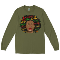Army Green afro diva Long Sleeve Tee - MaliasSmallBusiness