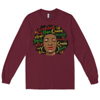 Burgundy afro diva Long Sleeve Tee - MaliasSmallBusiness