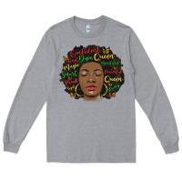 Heather Grey afro diva Long Sleeve Tee - MaliasSmallBusiness