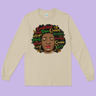 Afro Diva Long Sleeve Tee Designed By Maliassmallbusiness