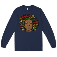 Navy afro diva Long Sleeve Tee - MaliasSmallBusiness