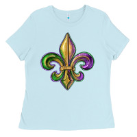 Baby Blue fleur de lis Ladies Tee - RanaPortraitStore