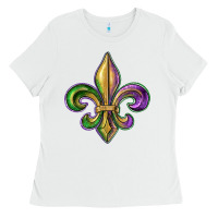 White fleur de lis Ladies Tee - RanaPortraitStore