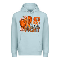 Blue Mist Her fight is our fight Kidney Cancer orange ribbon Premium Hoodie - NancyCooperArtShop