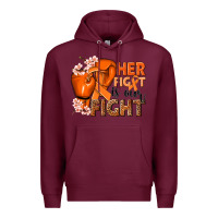 Burgundy Her fight is our fight Kidney Cancer orange ribbon Premium Hoodie - NancyCooperArtShop